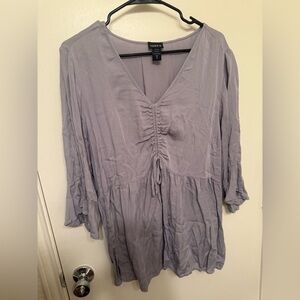 Torrid Purple Ruched 3/4 Sleeve Tunic